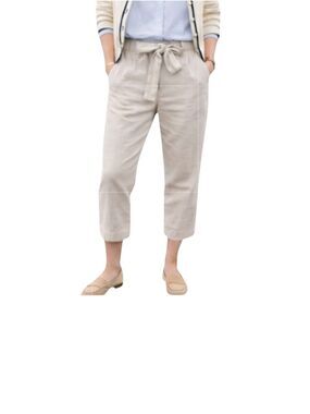 J.Crew Natural Linen Cotton Cropped Pants Size 6